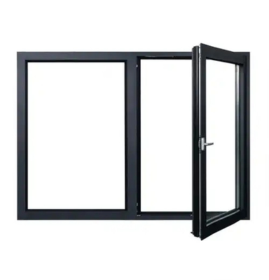 Isı yalıtımı Tempered Glass Casement Pencere Alüminyum Casement Kapılar Ses geçirmez